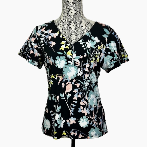 Calvin Klein Tops Calvin Klein Flutter Sleeve Floral Knit Top